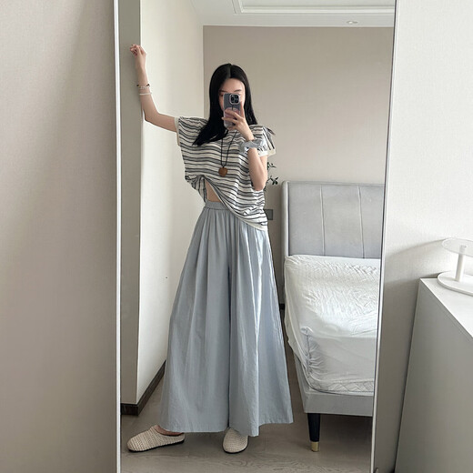 [Fallen lassen Röcke] Feste Farbe Lazy Old Money Style Acht-Punkte-Hose mit breiten Beinen lässige, lockere und schlanke, hoch taillierte Sommerfrauen, erdige gelbe Farbe L [Vorgeschlagen 118-136 Jin [Jin ist 0,5 kg]]]