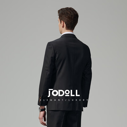 JODOLL乔顿【进口澳洲羊毛】商务休闲四季款西服外套男职业上班正装西装 炭黑色 54 B