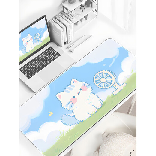 Original cute mouse pad for girls anime, super large thickened lock edge desktop pad, dormitory office home custom table pad 16759 three lambs 1000x500mm x 2mm