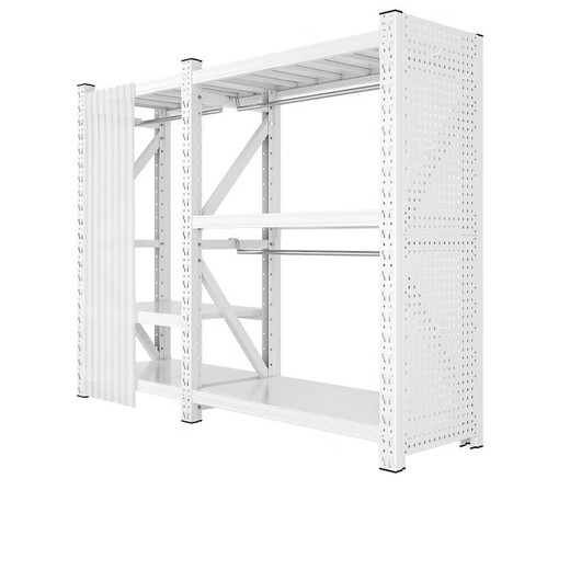 
Open hole plate metal storage cabinet for bedroom rental shelves wardrobe simple assembly floor-standing shelf 4-layer 1050*500*2000/hole plate