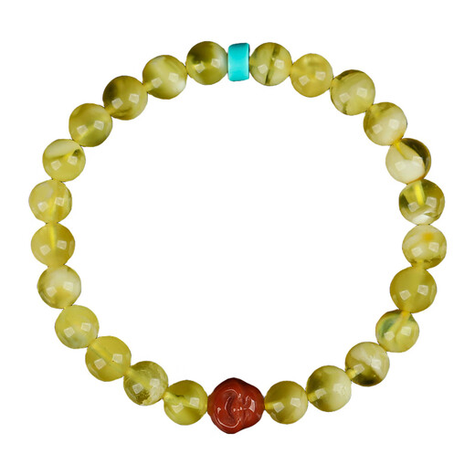 OUCERNY beeswax bracelet natural amber raw stone gold twisted round beads multi-treasure diy gold and white beeswax with southern red Buddha head bracelet for women