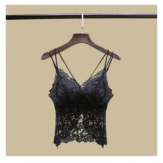 Lace Beautiful Back Tube Top Women's Sexy Wireless Breathable Bottoming Vest Wrapping Bra Wholesale Black M