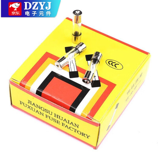DZYJ 5*20mm 6*30mm glass fuse tube 250V 0.5A 2A 3A 4A 5A 8A 20A (5 pieces/box) 6*30mm