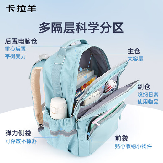 Kara Sheep [Yunduo Schoolbag ProMax] Junior high school students with 8-dimensional burden reduction and fall prevention of falling primary school seniors men and women's spine protection backpack