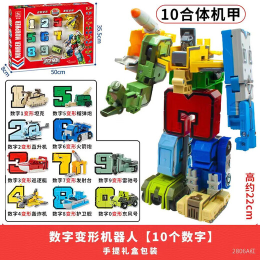 Digital Transformation Letter Toys King Kong Team Fusion Großer Roboter Kinder 3-6 Jahre altes Puzzlespielzeug 1. Juni, vollständige Reihe von Zahlen plus Briefe, 1-3 Jahre alt, 61 Kindertagsgeschenk Geschenkgeburtstag Geschenk