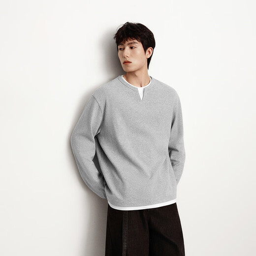 Semir long-sleeved T-shirt men's color matching fake two-piece T-shirt waffle texture top 25 autumn loose and versatile 109725101106