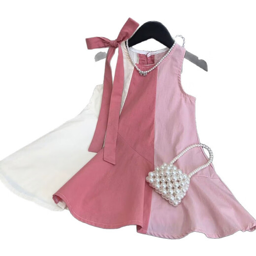 Opeodly Girls Robe Summer 2025 Nouveau gilet sans manches de style coréen Robe princesse petite fille robe pour enfants Cross-Border KKCM1098T Pin