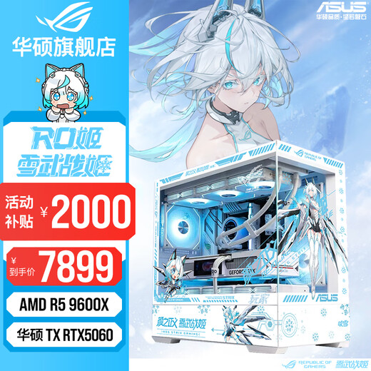 ASUS Tianxuan 5070/5060Ti/5060 graphics card AMD Ryzen 9700X/9800X3D assembled computer 3D game DIY host Fubuki Hime mod custom chassis desktop complete machine R5 9600X+ASUS Tianxuan 5060 Configuration 2