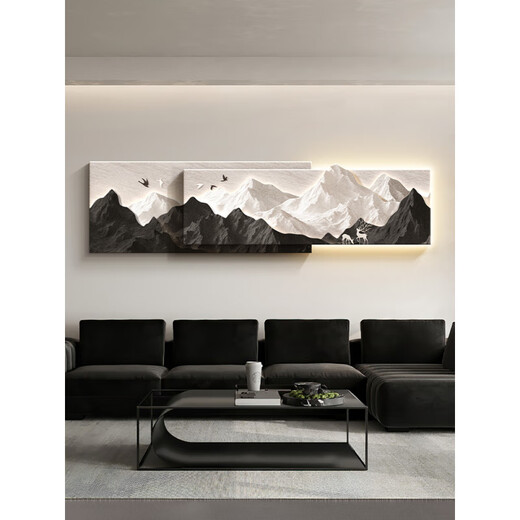 
Wen Shiou has a backrest living room decoration painting, light luxury sofa background wall hanging painting 2025 new three-dimensional landscape mural A backrest 12034CM ordinary sandstone painting [not glowing]