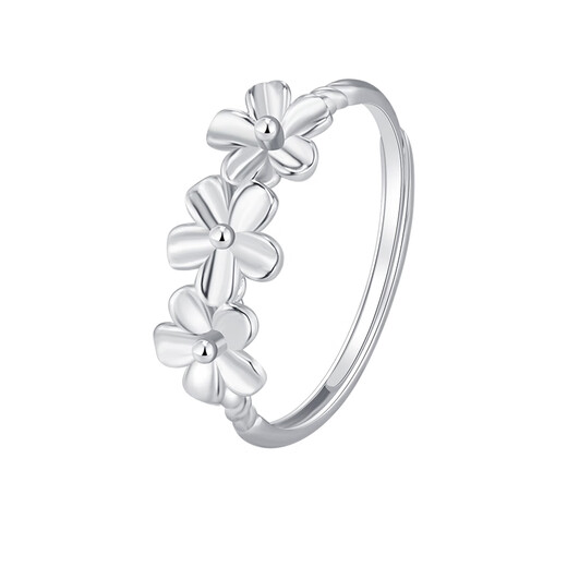 Bank of China Yijin pt950 peach heart flower platinum ring women's open platinum ring tail ring birthday and Valentine's Day gift for girlfriend Platinum peach heart flower ring gold weight about 2.5g