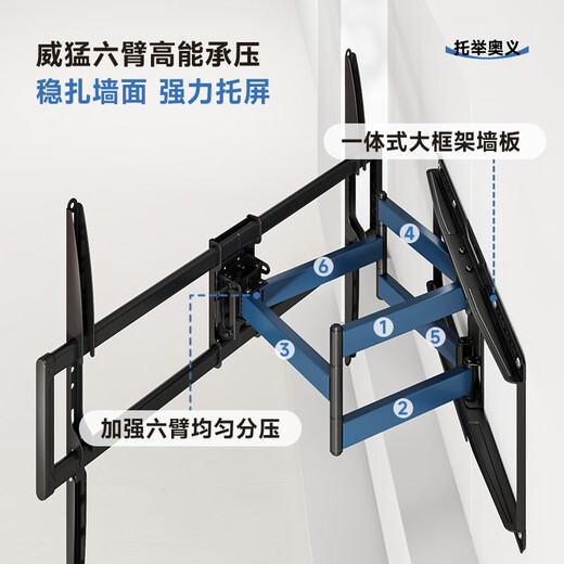 Brateck (60-110) Northern Arc TV Stand 65 Rotating Telescopic Stand 70 TV Mount TV Bracket 75 Flat Screen TV Wall Mount 85 Hisense/Xiaomi X85 Sky Black
