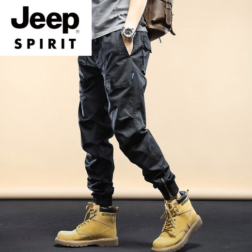 Jeep Spirit High-End Brand Casual Hosen für Männer 2025 Sommer Lose Sportbindungshosen für hübsche Arbeitskleidung vielseitige lange Hosen für Männer 679 Khaki 28