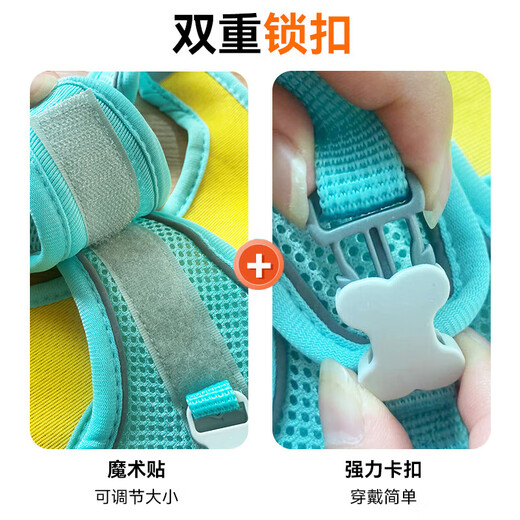 Star rudder dog leash with bell dog leash harness leash small dog puppy leash dog walking leash yellow and blue leash with bell-S (3-6Jin Jin is equal to 0.5kg)
