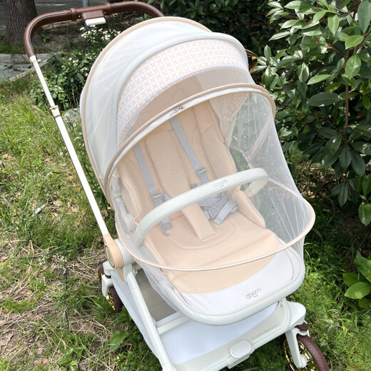 Qborn is suitable for strollers with full-cover mosquito nets in summer, baby strollers with anti-mosquito encrypted mesh accessories in summer, and White Deer strollers with gray mosquito nets for sitting and lying, two-way