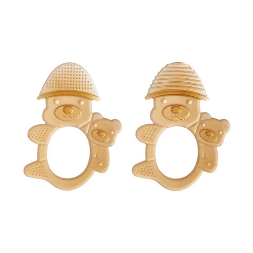 Cartoon Hat Bear Teether Baby Anti-eating Hand Teether Nano Silver Silicone Teether Baby Chew Toy Nano Silver - Bear Stripe Teether 1 Pack Storage Box Food Grade Silicone - Q-Elastic and Easy to Bite