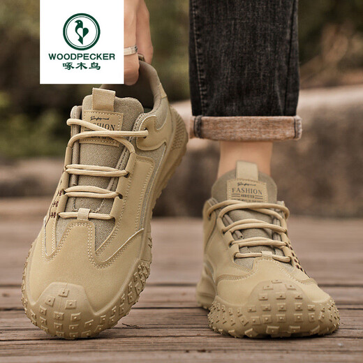 Woodpecker Brand printemps et été 2025 Nouveaux chaussures de travail décontractées sportives pour le site de construction de l'usure non glisser pour hommes chaussures de travail de travail gris 40
