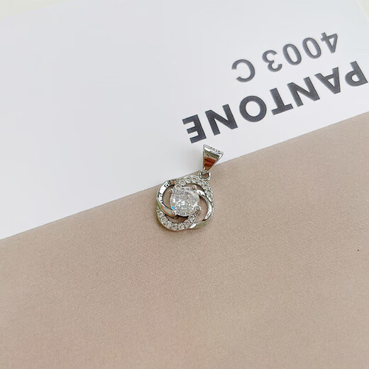 Juke Lao Phoenix Gold Store Platinum Moissanite Single Pendant P950 Platinum Pendant Women's Platinum Necklace Single Pendant Moebius