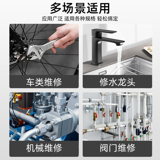 Great Wall adjustable wrench industrial grade large open adjustable wrench with scale adjustable wrench tool 300mm12 inch 300634