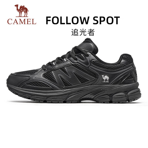 
Camel (CAMEL) men's shoes retro jogging breathable cushioning casual sports shoes K15C09L7029 black/silver white 45