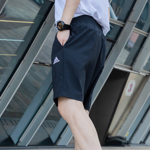 阿迪达斯 （adidas）短裤男2025夏季新款透气梭织速干五分裤IC9392 IC9756/针织 XL 175-195斤