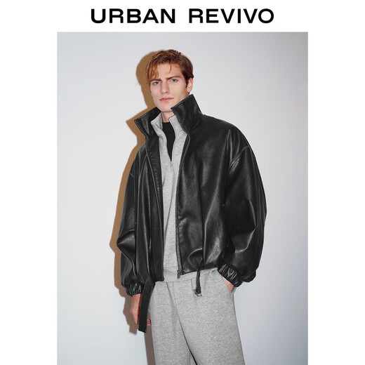 UR star same style 2025 winter new men's retro super loose jacket UMF150068 black S (XS-S)