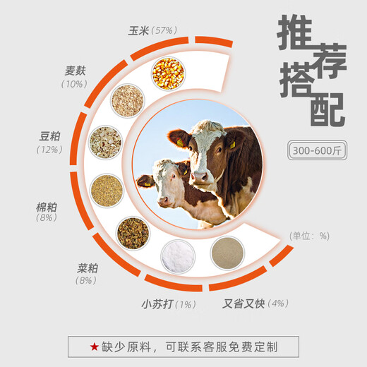 YINGMEIER Cattle Feed Cattle Special Feed Calf Fast-Lengthening Skeleton Fattening Zhengda Growth Promoting Cattle Premix 20kg Special 4% Pre-Fattening Premix for Calves