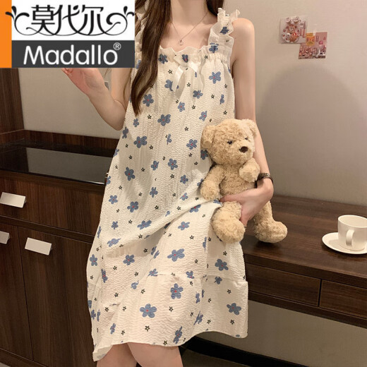 莫代尔2025带胸垫睡衣网红风夏季吊带睡裙女款甜美日系无袖小个子家居服 687 桃子兔 带可拆胸垫 M 160