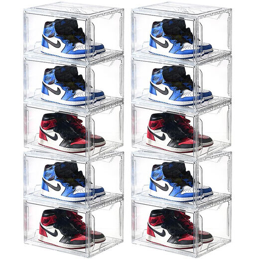 Sailotou transparent shoe box drawer-type wardrobe shoe storage box car plastic shoe box shoe cabinet simple shoe rack 37x225 transparent shoe box 6 pack