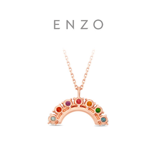 Chow Tai Fook ENZO Rainbow Series 18K Gold Tourmaline Diamond Colorful Treasure Necklace EZV8012 Birthday Gift 40cm