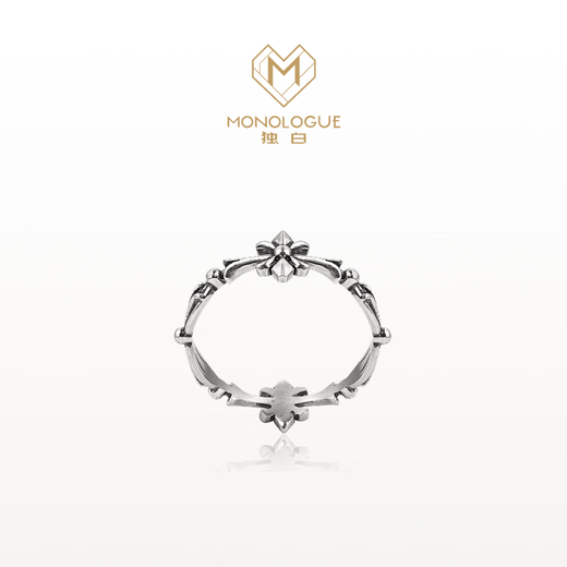 MONOLOGUE Monologue Ambition Series Pt955 Retro Platinum Iris Crow Star Ring MO61 Gift Classic Gift No. 9