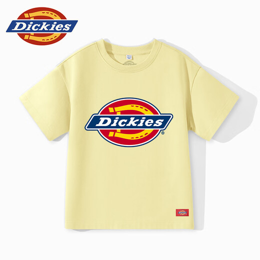 Dickies Kinderkleidung Kinder kurzärmeliges T-Shirt für Sommerjungen reine Baumwolle atmungsaktive halbe Ärmeln Girls Mode College Style Summer Kleid modisch
