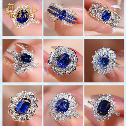 HEEKAIYI Sapphire Necklace Ring Bracelet Sri Lanka Blue Cornflower Sapphire Jewelry 18k Gold Customized Deposit Customized Sapphire Necklace
