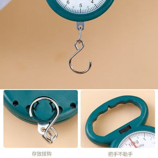 
Hand-held scale Spring scale Fishing scale Small scale Household portable hook groceries Scale High-precision mini luggage scale 10kg Hand-held scale - semicircular model - random color - 1 piece Can be weighed 10kg