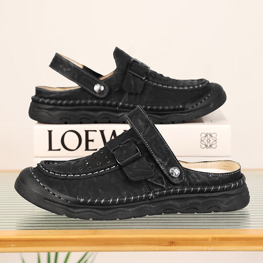 Sandalen Herren trendy Outdoor Sports Kleidung Bag-Toe Casual Schuhe Pantoffeln 2025 Neuer Sommer atmungsaktiver Männer Beachschuhe braun [Mikrofaserleder A673] 48