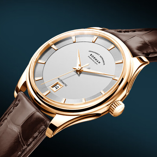 Bohman German certified brand watch men's mechanical watch fully automatic men's watch luminous waterproof ultra-thin temperament men's watch [collector's version 3882] belt rose white 42mm