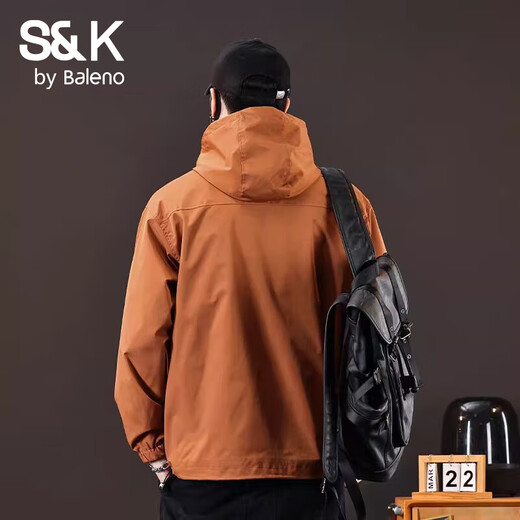 Baleno S&K series autumn new American loose hooded outdoor sports mountaineering clothing casual versatile jacket men 2311 earthy yellow XL recommended 150-180Jin Jin equals 0.5 kg
