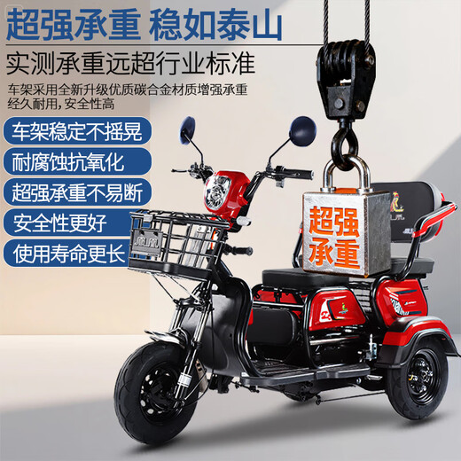Phoenix (Phoenix) cool electric tricycle household small elderly walking electric vehicle tricycle elderly leisure battery car 600W丨48V20A lead-acid + battery life about 40 kilometers
