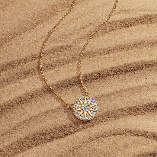 APM MonacoSoleil fashionable golden star compass necklace round pendant gift for girlfriend sweater chain