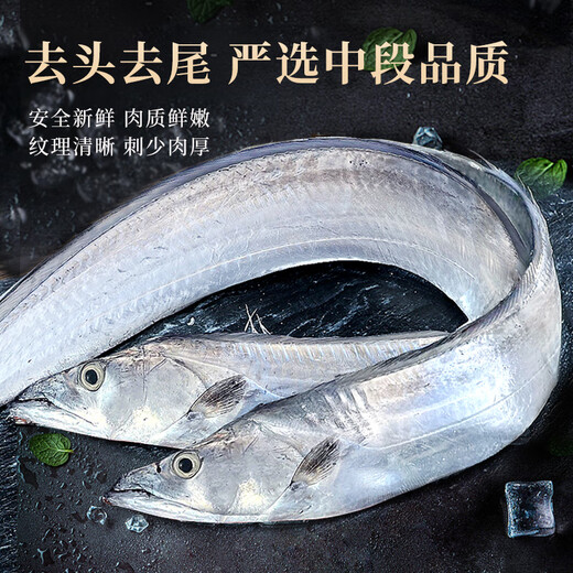 Haifu Shandong four-finger wide-banded fish segment net weight 3Jin Jin is equal to 0.5kg head and tail removed fresh saury fish - straight from the source