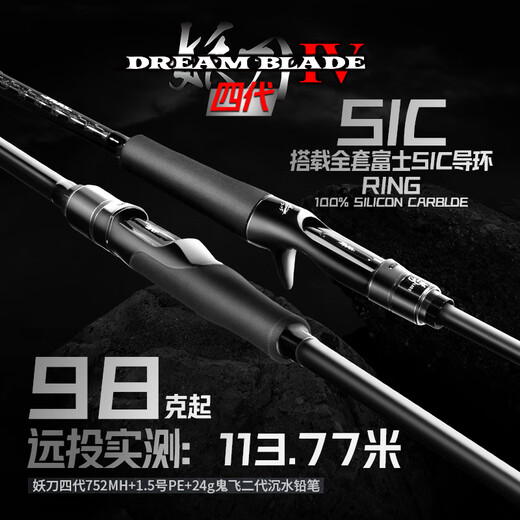 ewe美夏路亚竿狂虫妖刀四代五代远投翘嘴鳜鱼虫竿直柄枪柄 2.03m 狂虫二代B682MH枪柄2节