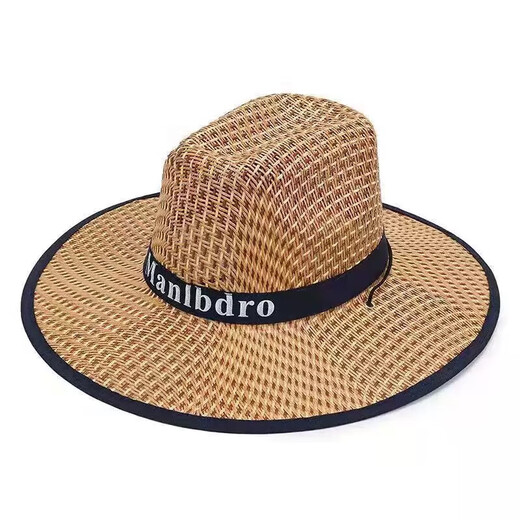 Sommersonne Hut Outdoor Fischer westlich Grasland Sonnenschutz Sonnenschild Fischertourismus Männer und Frauen Cowboy Strohhut Flat Edge Wein rot