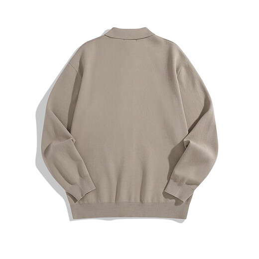 PEACEBIRD Men's Wool Cardigan Spring Fashion Brand Men's Cardigan B1EAE1318 Khaki 1 (Loose) S