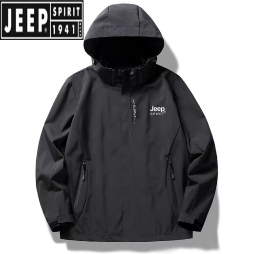 吉普（JEEP）冲锋衣女春秋季三合一可拆卸防风防水加绒加厚登山服男士外套 白色女(冬季两件套) 内胆可拆卸 L