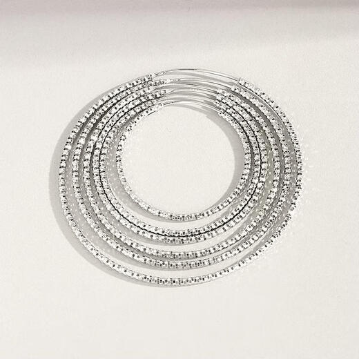 Fat Donglai's same style platinum pt950 earrings for women, large earrings with stars, simple plain circles, fine style, large earrings with stars, large earrings (5cm)