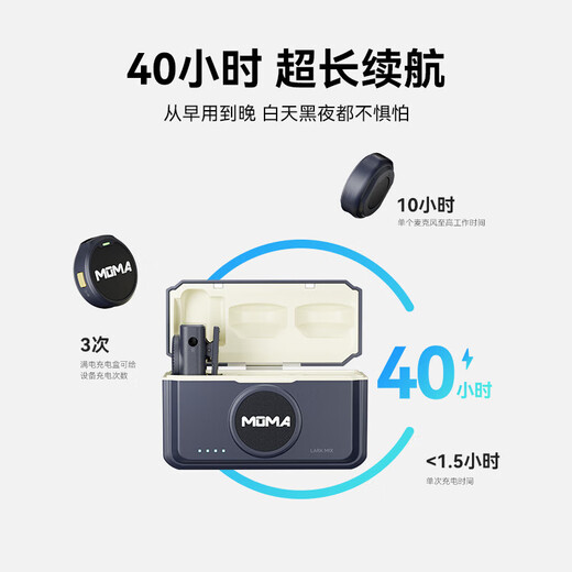 MOMA LARK MIX wireless lavalier microphone MOMA Mammoth mobile phone camera live broadcast vlog outdoor interview micro small button microphone one to two camera version 3.5mm one to one