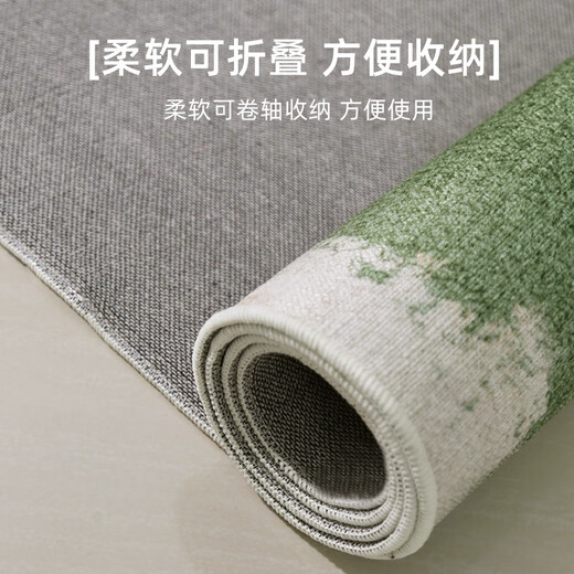Xulin Japanische Marke Teppich Wohnzimmer neuer Stil Grüne Tee Tisch Matte ohne Waschen und löschbarer Leinenmatten Schlafzimmer Nachthaar