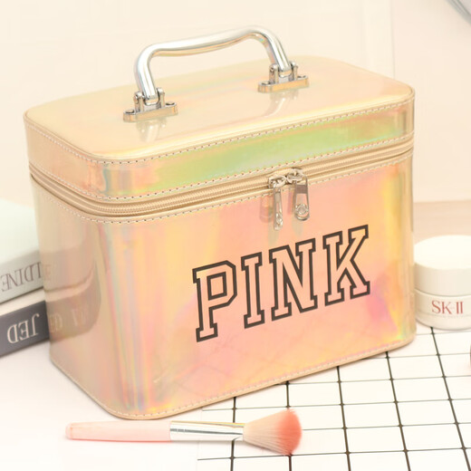Portable makeup ins trend super popular cute female hand storage box product capacity box makeup box internet celebrity temperament single layer PK silver