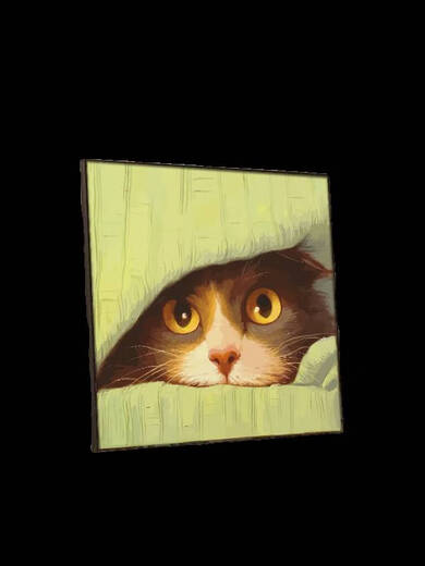 语森忆可爱猫咪diy填充儿童涂色2024新款小尺寸手绘油彩装饰画 hy12806 80*80cm加厚实木内框+装饰外框