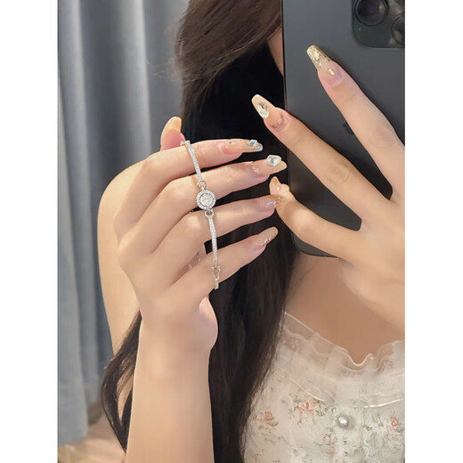 Shijun (SHIJUN) bracelet light luxury niche exquisite high-end sense girls 2025 new star point bracelet birthday gift boudoir bracelet 999 pure silver one item one inspection drawer gift box