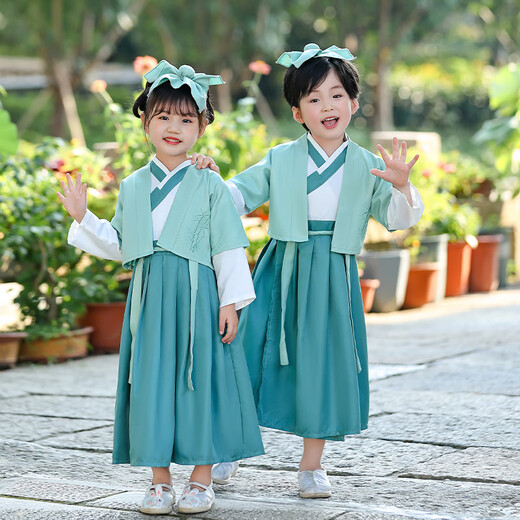 CamalgOri古装儿童演出服夏季儿国学服三字经汉服开学笔礼书服男女小学生款 单马甲(不是套装)慎拍 10025-30斤 均码